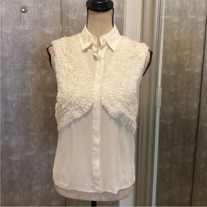 Jason Wu Elegant Cream Sleeveless silk Top, US2